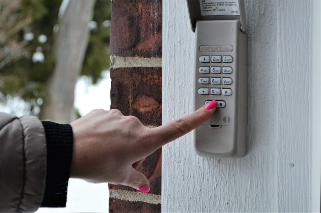 Garage door keypad for home security